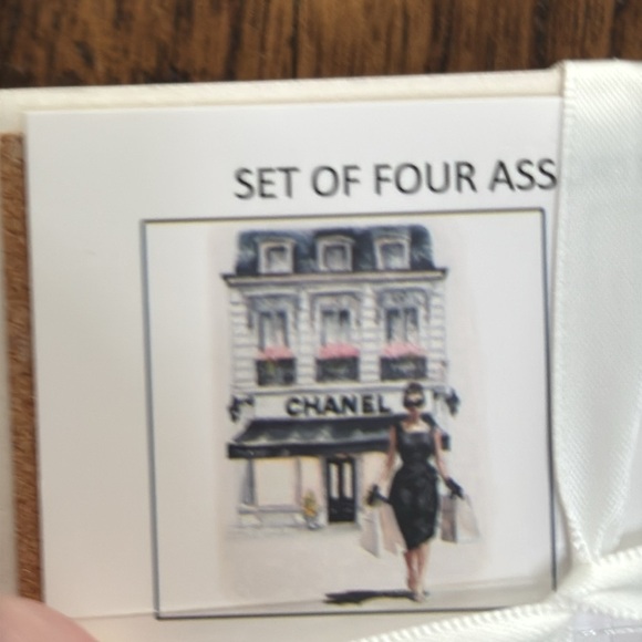 Amanda Greenwood licensed coasters set of 4 Chanel Dior Prada Tom Ford YSL NWT - Picture 14 of 14